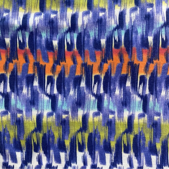 Liz & Co Pleat Front Top LARGE V-neck Colorful Career Casual Sleeveless Blouse - Picture 8 of 16